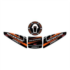 GP Kompozit KTM 250 Adventure 2020-2024 Uyumlu Tank Pad Seti Siyah-Turuncu