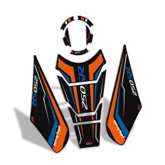 GP Kompozit CF Moto 250 SR 2020-2024 Uyumlu Tank Pad Seti Turuncu - Mavi