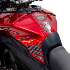 GP Kompozit Yamaha MT-09 Tracer 2015-2020 Uyumlu Tank Pad Seti Kırmızı-Karbon